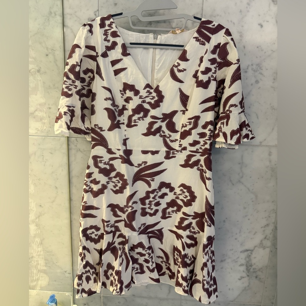 Chic Floral Party Dress | Ruffle Sleeve Fit & Flare Mini